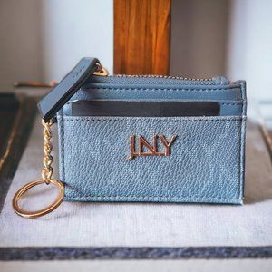 Jones New York Textured Navy Blue Card Case, W/Key Chain